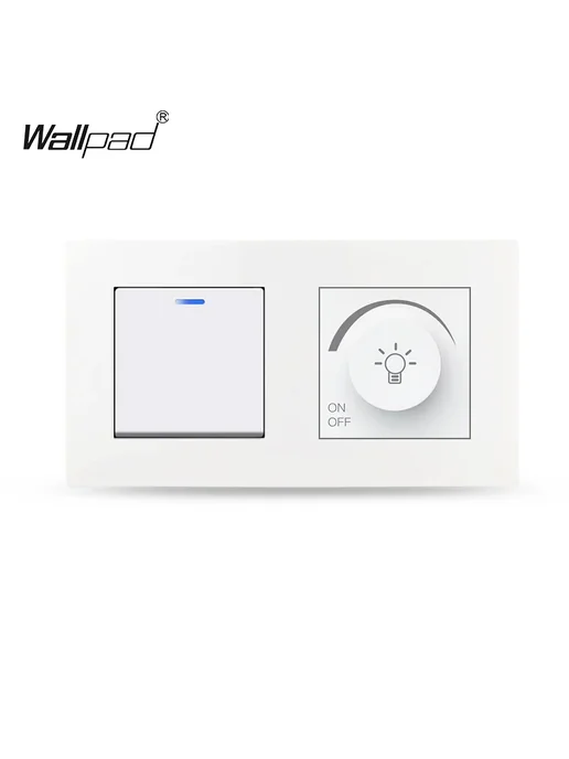 Wallpad Диммер для галогеновых ламп 1 Gang Dimmer Black, белый