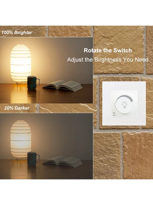 Wallpad Диммер для галогеновых ламп 1 Gang Dimmer Black, белый, фото 5
