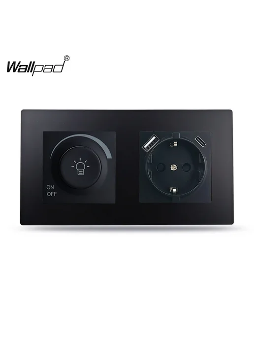 Wallpad Диммер для галогеновых ламп Черный, Dimmer TypeC Bla, черный