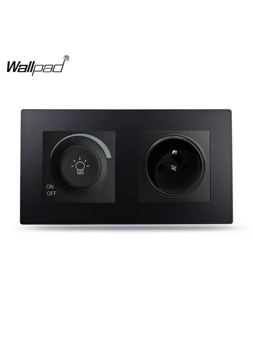 Wallpad Диммер для галогеновых ламп Белый, Dimmer EU White, черный