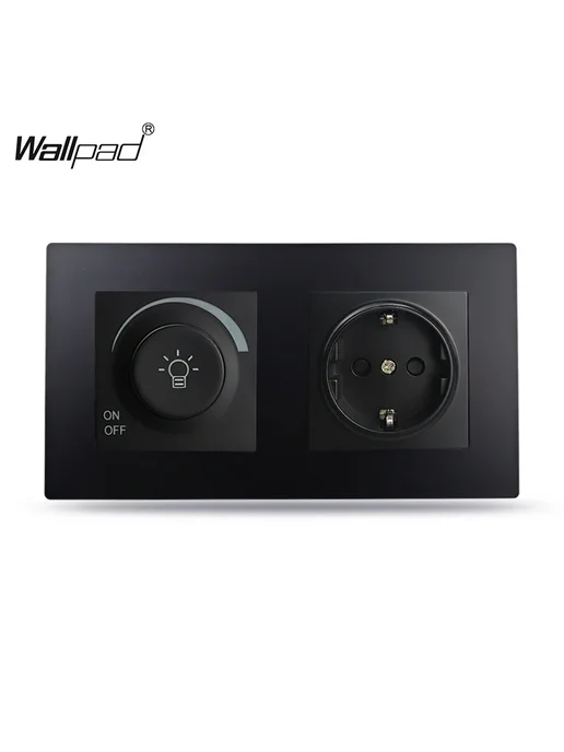 Wallpad Диммер для галогеновых ламп Белый, Dimmer EU White, черный