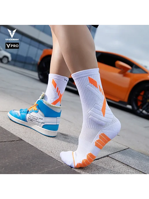 VEIDOORN спортивные носки мужские, Orange, оранжевый, фото 2