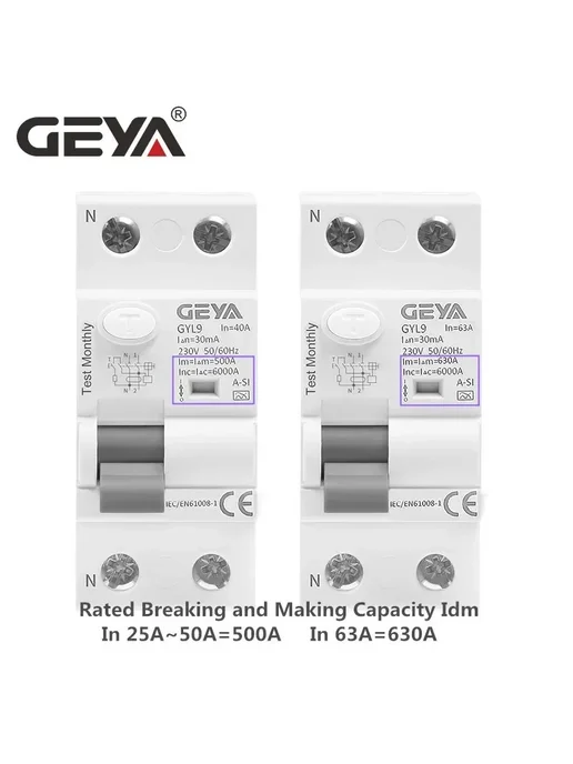GEYA GYL9 A-SI УЗО 40А 63А 30мА для электроники TypeA-SI 2P, 4P, фото 5