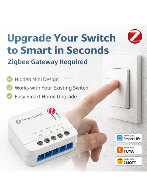 Gleco Модуль умного выключателя ZigBee Mini DIY, вариант, фото 2