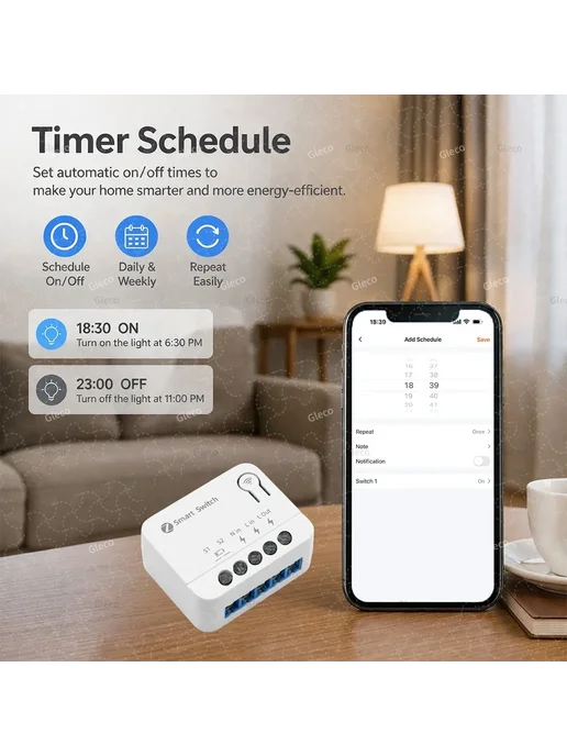 Gleco Модуль умного выключателя ZigBee Mini DIY, вариант, фото 6