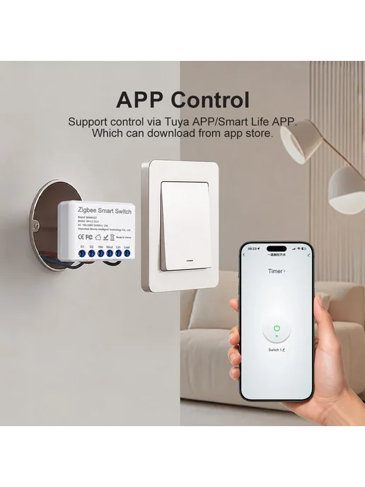 Нет бренда Модуль умного выключателя света ZigBee 12A MiNi DIY 3Pcs, 3 шт, фото 5