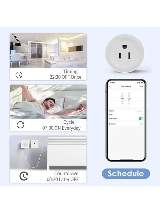 Нет бренда Умная Wi-Fi розетка Tuya для домашней автоматизации, вариант, фото 5