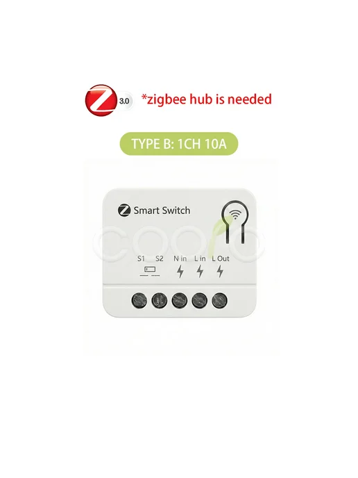 coolo Реле Tuya ZigBee 10А 16А для умного дома 1 2 3 канала 1CH 10, вариант