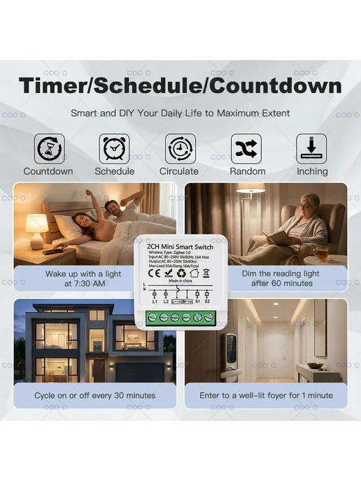 coolo Реле Tuya ZigBee 10А 16А для умного дома 1 2 3 канала 1CH 10, вариант, фото 6