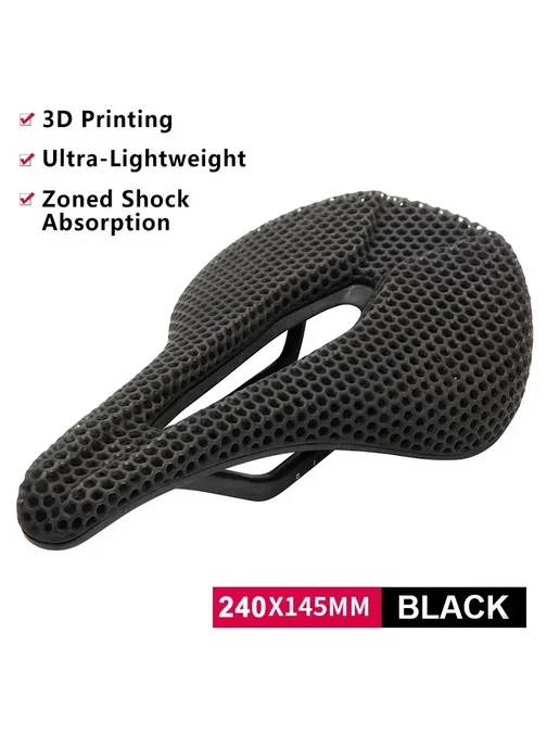 BUCKLOS Велосипедное седло из карбона с 3D-печатью 3D-2, черный, фото 7