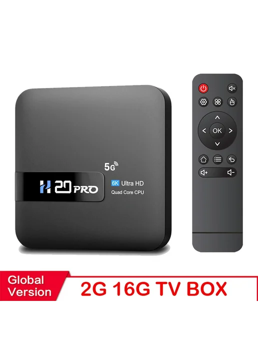 HONGTOP H20PRO Smart TV Box 2G 16G 4K 5G US Plug, 16 ГБ