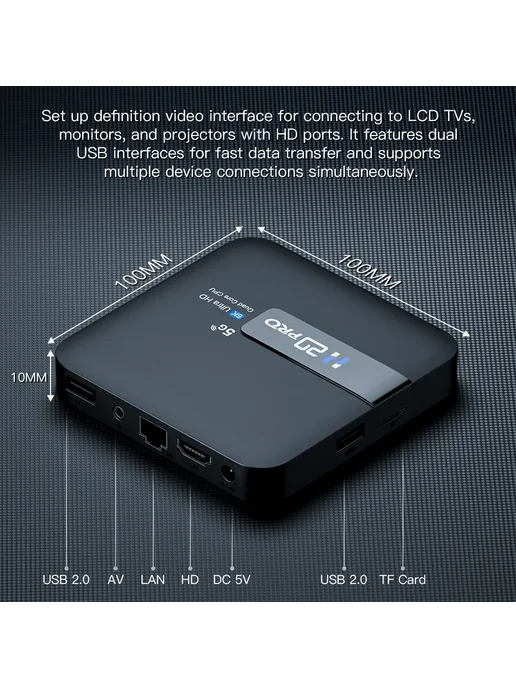 HONGTOP H20PRO Smart TV Box 2G 16G 4K 5G US Plug, 16 ГБ, фото 7