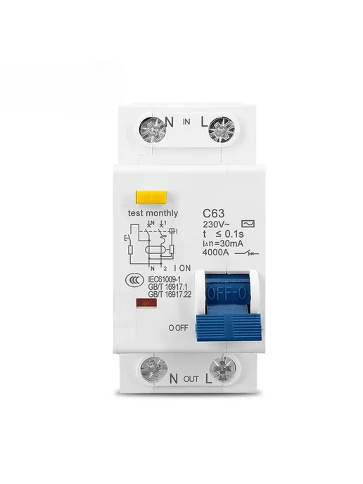 Нет бренда Автоматический выключатель RCBO 230В 1P+N TPNL 25A, 32A, фото 3