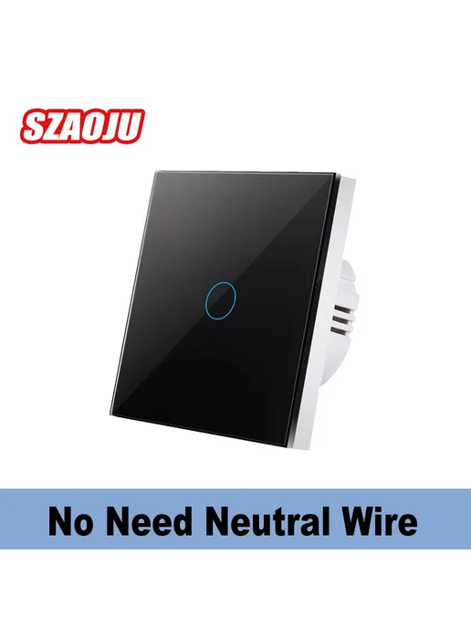 Szaoju Сенсорный выключатель Wi-Fi 1 2 3 клавиши black 1 ga, черный