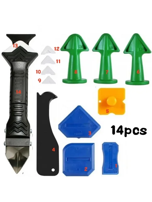 CHITOP Набор аппликаторов для герметика 14 шт. 14PCS, 14 шт, 5 шт, фото 2