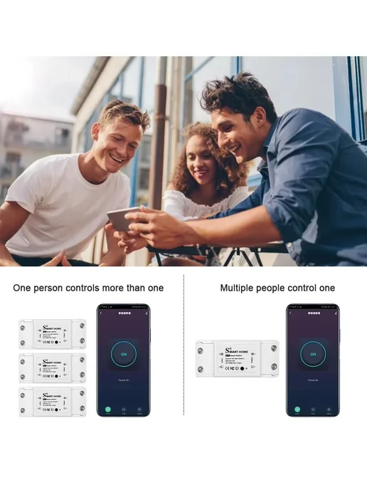 Szaoju Wi-Fi выключатель света белый черный для ЕС black 3 g, черный, фото 6