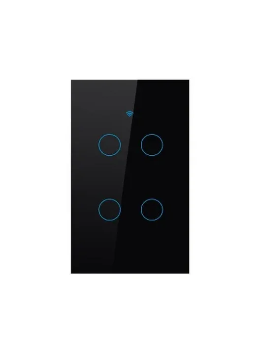 QNCX Умный Wi-Fi Выключатель для светодиодных ламп Black 4, черный