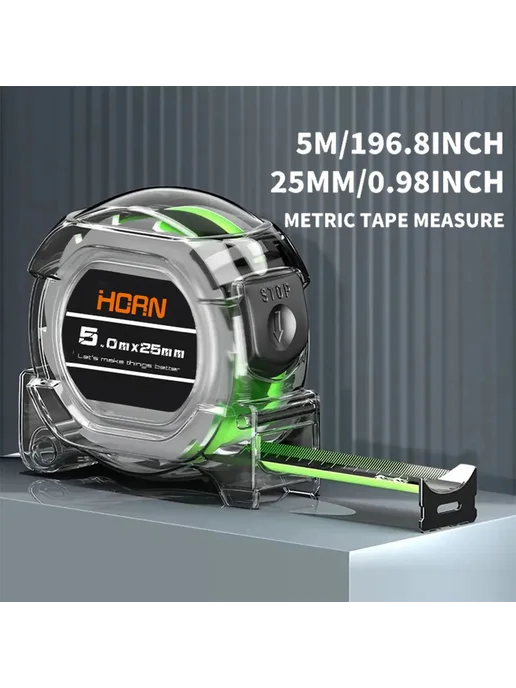 HORN Водонепроницаемая рулетка 3-5-7-10 м 10M 25mm, 5 м