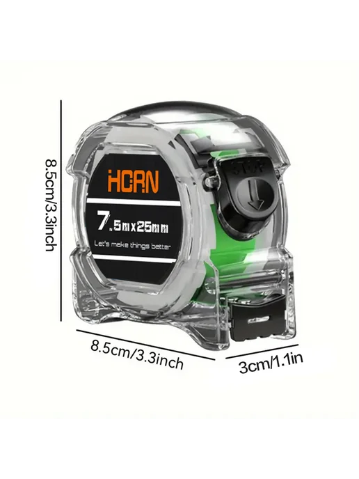 HORN Водонепроницаемая рулетка 3-5-7-10 м 10M 25mm, 5 м, фото 7