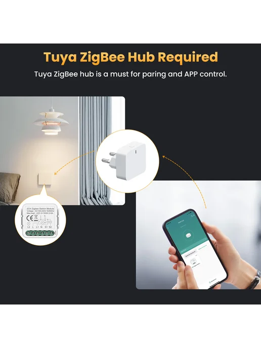 GIRIER Модуль Tuya ZigBee 3.0 для умного дома 1 2 3 4 канала, вариант, фото 6