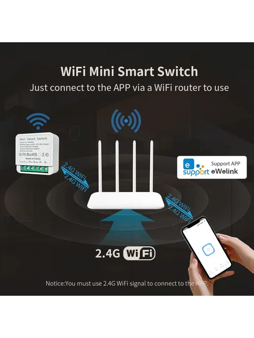 Elivco Мини Wi-Fi выключатель 16A, вариант, фото 4