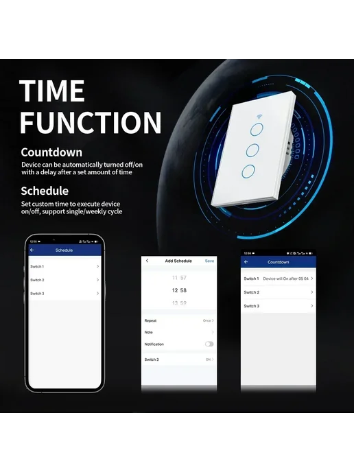 TNCE Умный выключатель света 1 клавиша WIFI White 1Gang, белый, фото 3