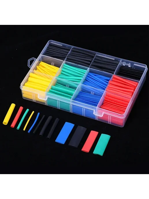 Нет бренда Термоусадочные трубки PE 2 1 черный 164 шт 328pcs (bags), 164 шт, 328 шт, фото 5
