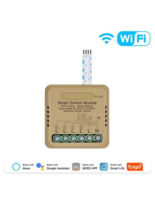 Модуль Мини-выключателя MOES Tuya Smart WiFi ZigBee На 1-4 К, вариант