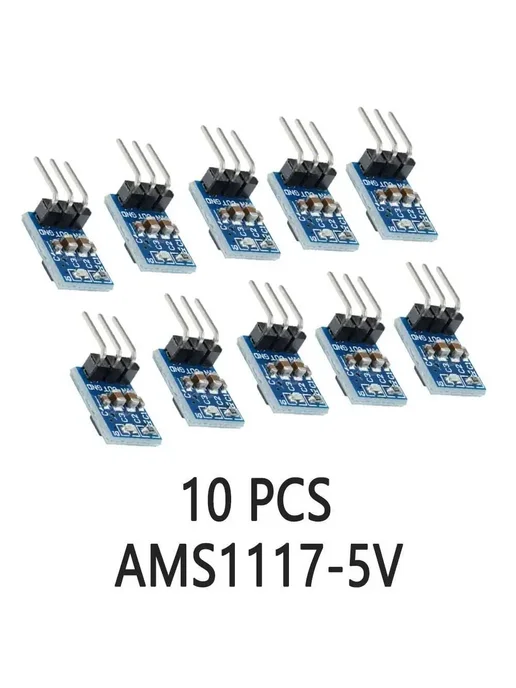 Нет бренда Регулятор напряжения AMS1117 DC-DC 3.3V 5V 5Pcs 6V-12V to 5, 5 шт, 10 шт