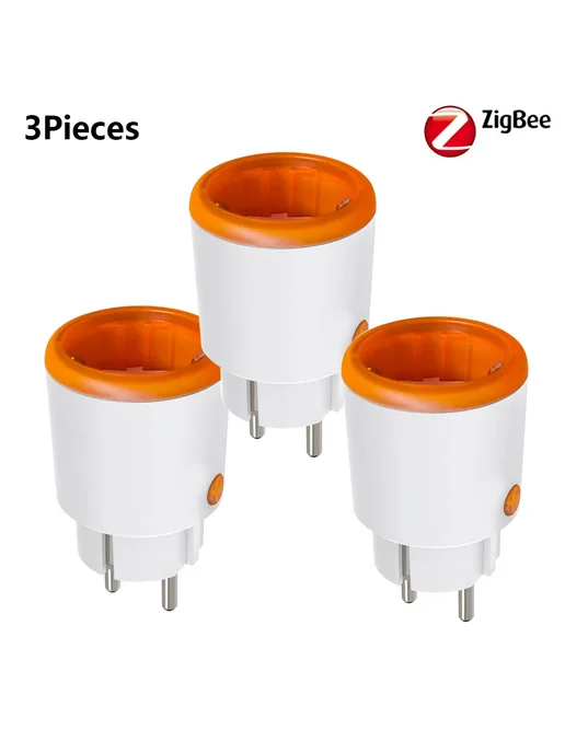 GDVONE Умная розетка Zigbee 16A EU 3 Pieces zigbee, оранжевый