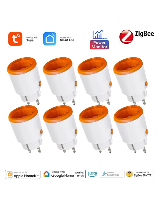 GDVONE Умная розетка Zigbee 16A EU 3 Pieces zigbee, оранжевый, фото 2