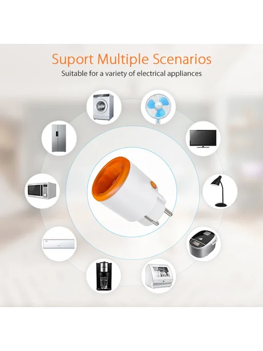 GDVONE Умная розетка Zigbee 16A EU 3 Pieces zigbee, оранжевый, фото 6