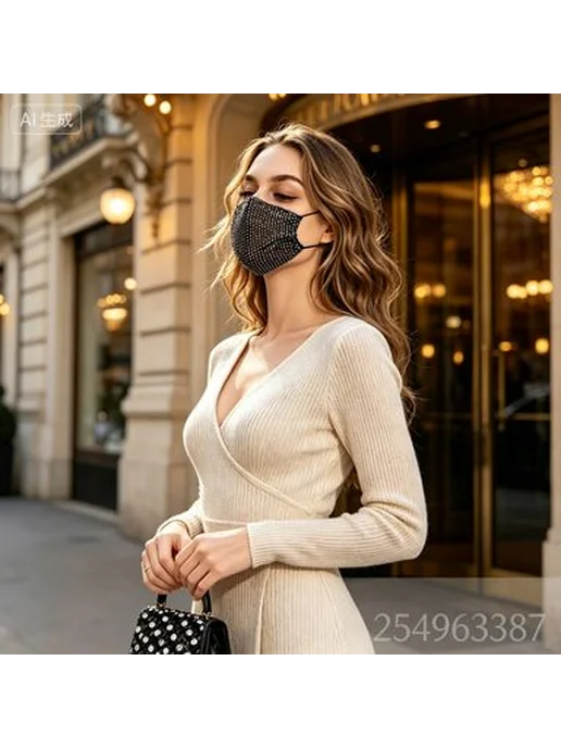 Маска-повязка на лицо черная, 16×12 см, 1 шт, 16x12 см, 1 шт, фото 7