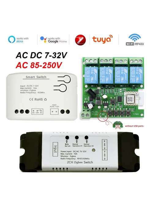 Scimagic-RC Zigbee Модуль-выключатель света 12 24В 1 2 4 кан, вариант, фото 3