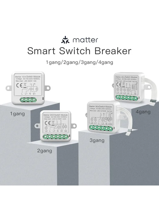 HIMOJO Умный Wi-Fi выключатель Matter 4gang, вариант, фото 2