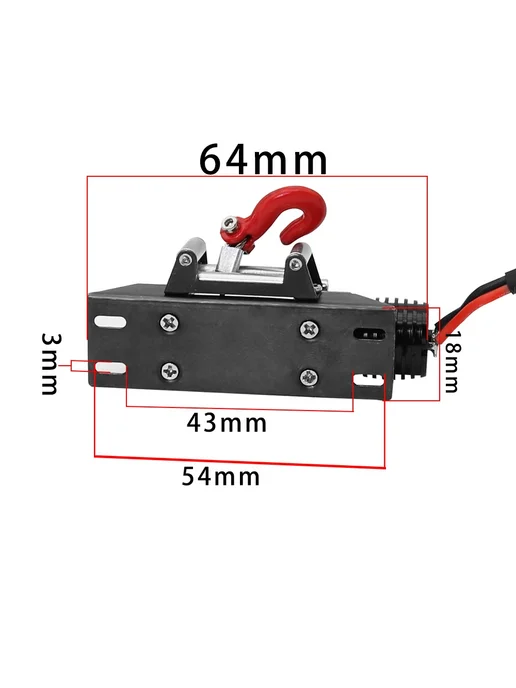 MYH RC Металлическая Автоматическая Лебедка для RC Crawler 1, красный, фото 6