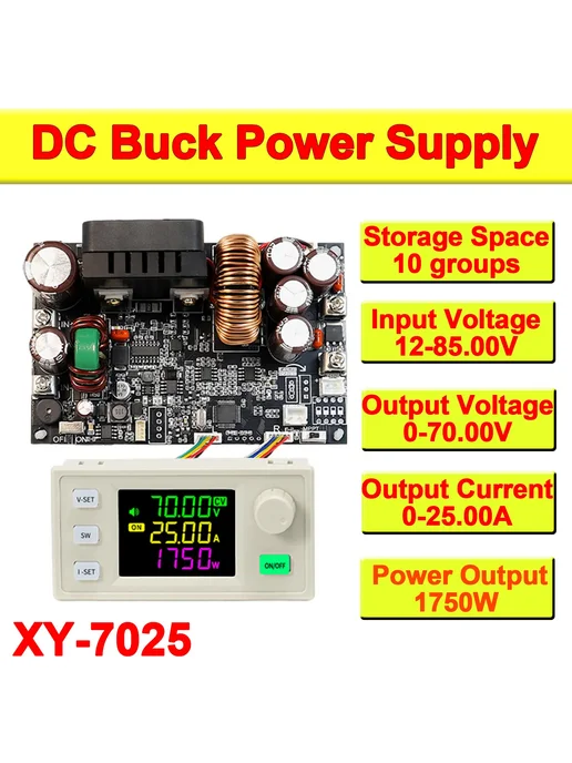 Нет бренда Стабилизированный источник питания XY7025 70В 25А 1750Вт XY7, 1750 Вт, фото 2