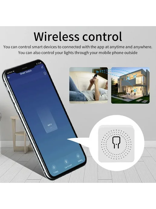 GGBEE Умный Wi-Fi выключатель белый 16A 20A WiFi 20A, Мини, фото 4