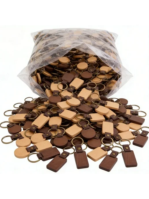 Деревянные брелоки из дерева 100 шт. 10pcs, Rectangle-01, 100 шт, 10 шт, фото 4