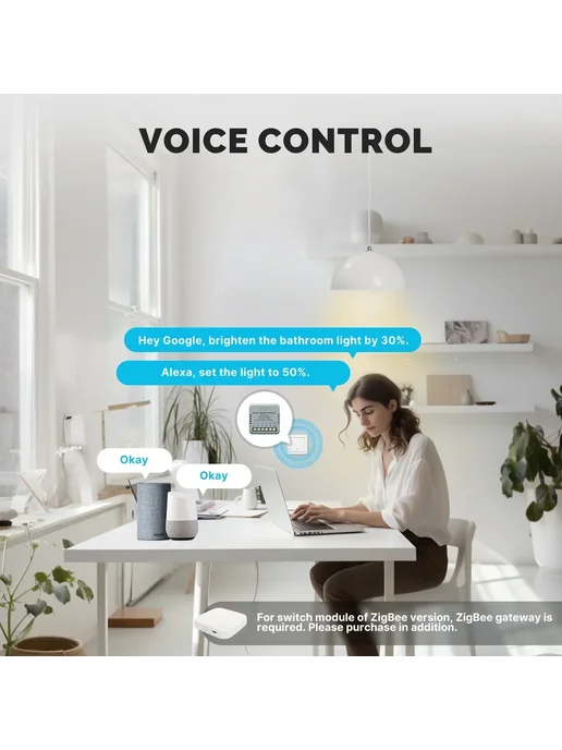 MOES Мини WiFi Zigbee Модуль выключателя 1 2 группы, вариант, фото 4