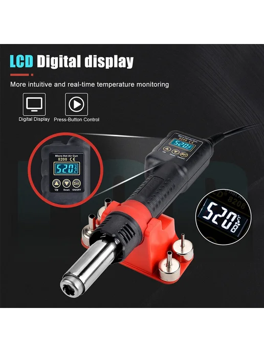jcd Паяльная станция 8208 с термофеном 750 Вт 8208 heat gun4, 750 Вт, фото 5
