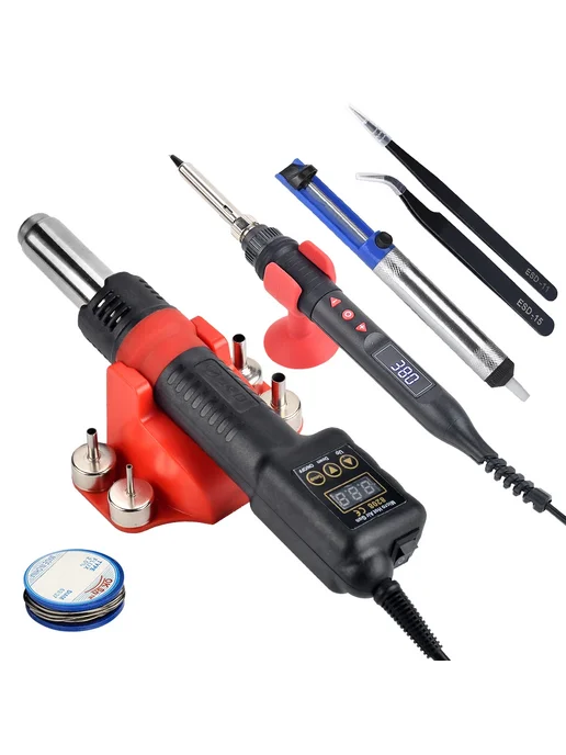 jcd Паяльная станция 8208 с термофеном 750 Вт 8208 heat gun5, 750 Вт