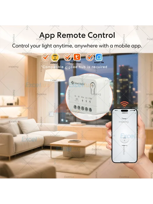 Мини модуль умного выключателя Zigbee 10А для самос, вариант, фото 2
