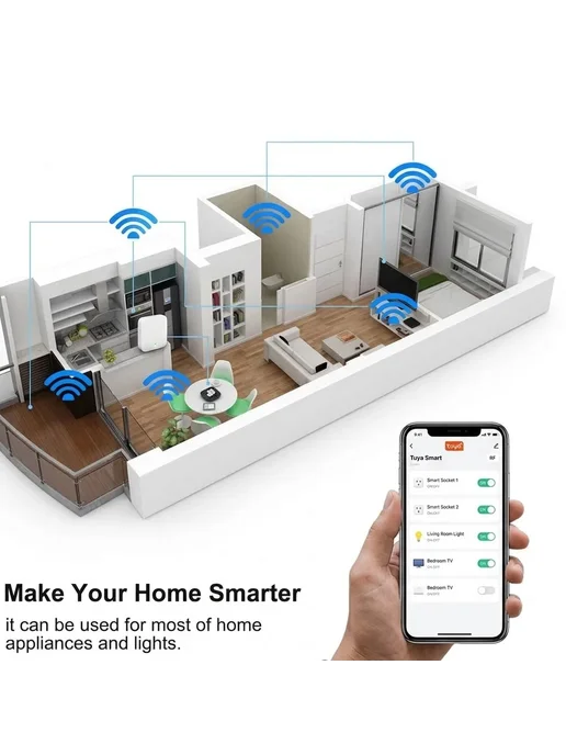 Scimagic-RC Ewelink Smart WiFi реле-переключатель 1 канал, AC DC 7-32V, в упаковке 123 г, фото 3