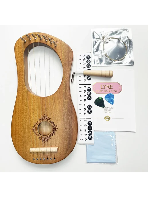 Нет бренда Портативная лира-арфа из красного дерева B118 7 string no b, красный