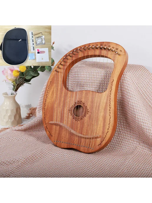 Нет бренда Портативная лира-арфа из красного дерева B118 7 string no b, красный, фото 2