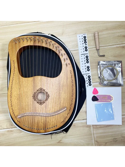 Нет бренда Портативная лира-арфа из красного дерева B118 7 string no b, красный, фото 3
