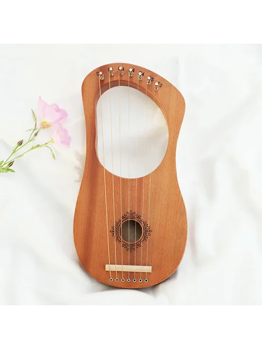 Нет бренда Портативная лира-арфа из красного дерева B118 7 string no b, красный, фото 6