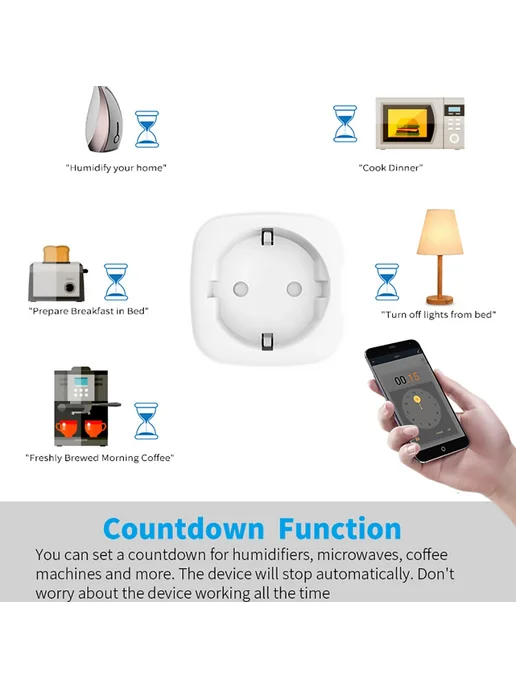 Szaoju Smart Socket EU 16A 20A AC100-240V Wi-Fi Black 16A, черный, фото 7