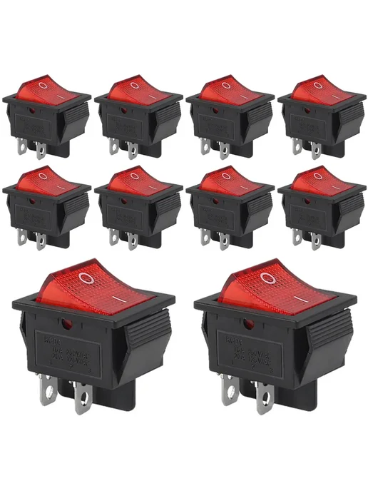 AOKIN Переключатели 15 30А 250В красные red10pcs, красный